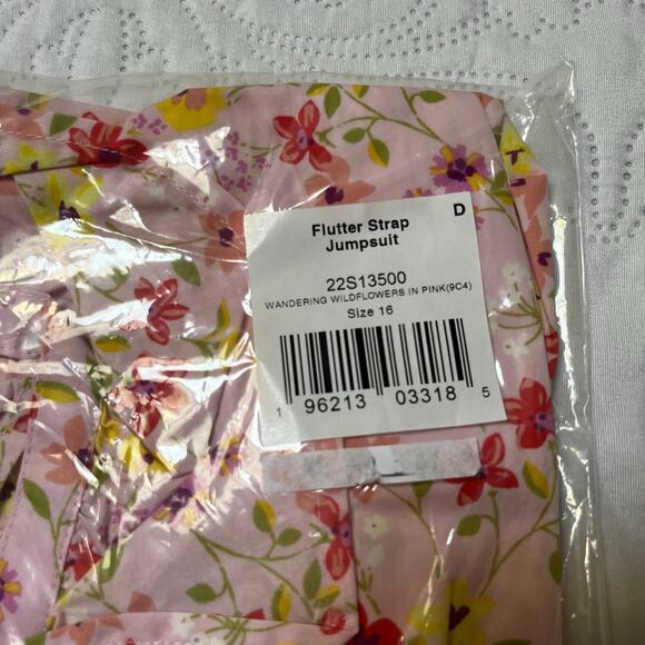 NWT Tea Collection Wandering Wildflowers Flutter Strap Jumpsuit Size 16 - Picture 5 of 5